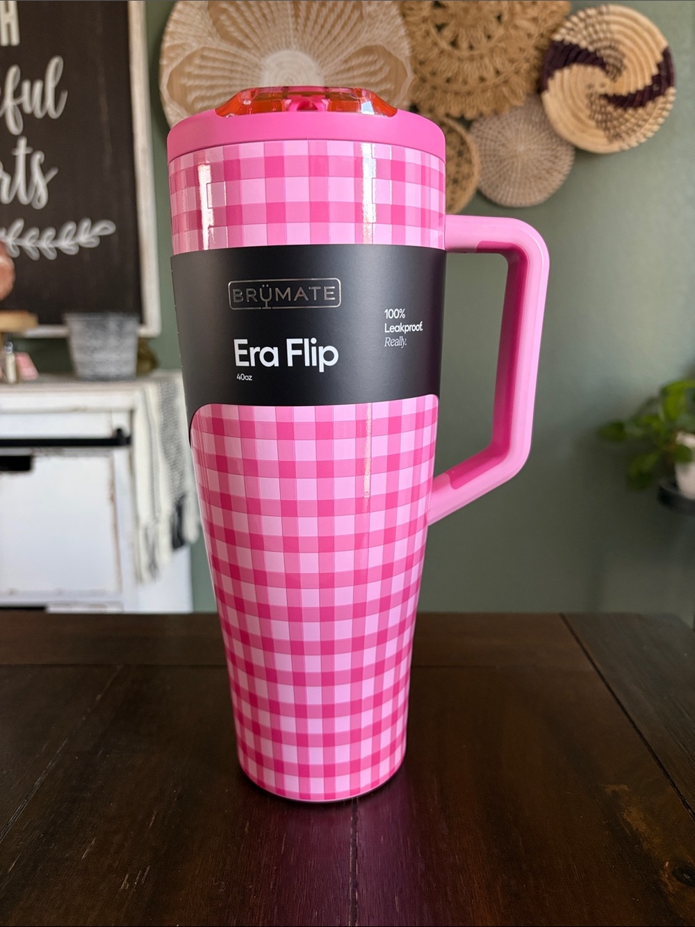 BruMate Era Flip 40oz in Pink Gingham! New! Limited Edition!